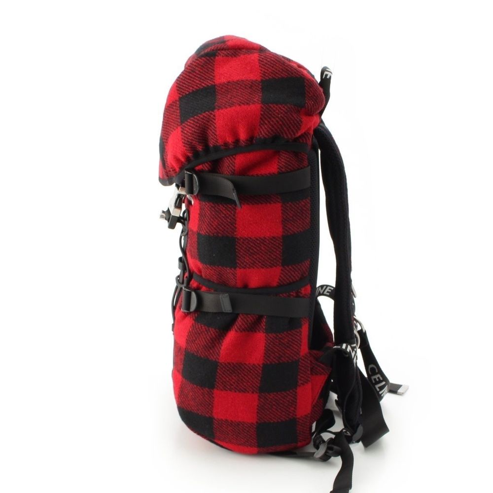 Celine Trekking Logo Checked Backpack Backpack Da… - image 3